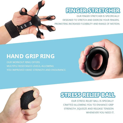 Grip Strength Trainer Kit – Adjustable Hand & Finger Exercisers