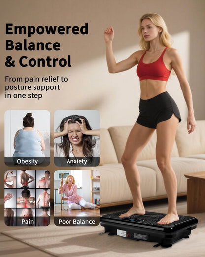 Shake Plate Vibration Exercise Machine for Lymphatic Drainage Massager & Weight Loss for Women and Men