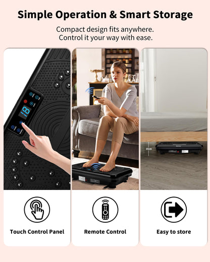 Shake Plate Vibration Exercise Machine for Lymphatic Drainage Massager & Weight Loss for Women and Men